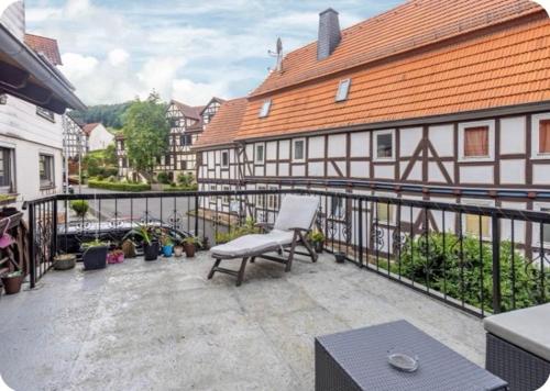 Erkély/terasz, Cosy Apartment bei Kassel 9 Personen 130qm 5 Zimmern in Sohrewald