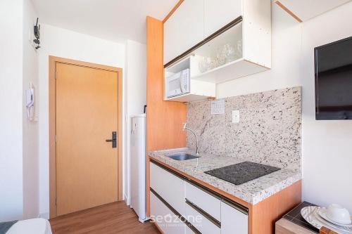 Konyha, Studio em Cond. c/ Piscina perto da praia CAO0305 in Barra