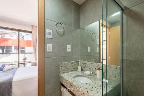 Fürdőszoba, Studio em Cond. c/ Piscina perto da praia CAO0305 in Barra