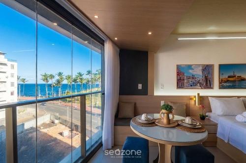 Erkély/terasz, Studio em Cond. c/ piscina a 480m do Farol SPB0407 in Barra