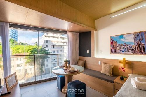 Kilátás, Studio em Cond. c/ piscina a 480m do Farol SPB0407 in Barra