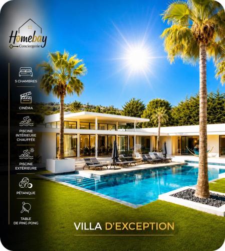 Villa L'oasis, piscine intérieur, extérieur sauna, cinéma