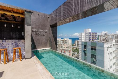 Úszómedence, Studio moderno com piscina a 450m da Praia PRV1003 in Barra