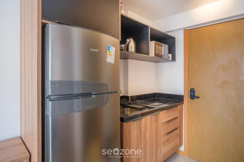 Konyha, Studio moderno com piscina a 450m da Praia PRV1003 in Barra
