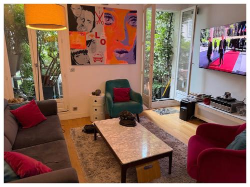 Duplex AC, open terrasse, Paris center