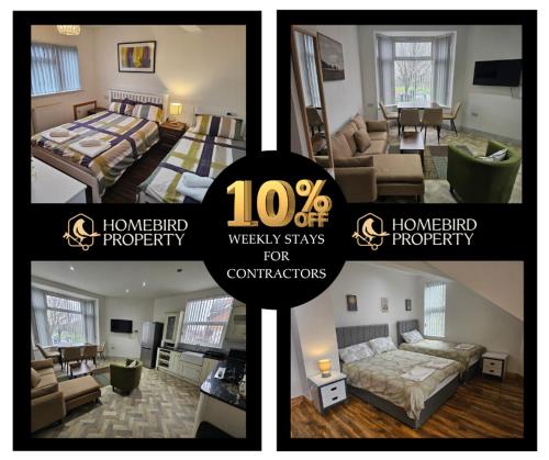 Spacious 3-Bedroom House Near Leeds City Centre By Homebird Property Management Short Lets & Serviced Accommodation Leeds With En-Suite Bathrooms & Free Parking