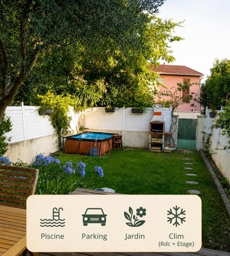 Maison 8 personnes Piscine Jardin Parking Climatisation