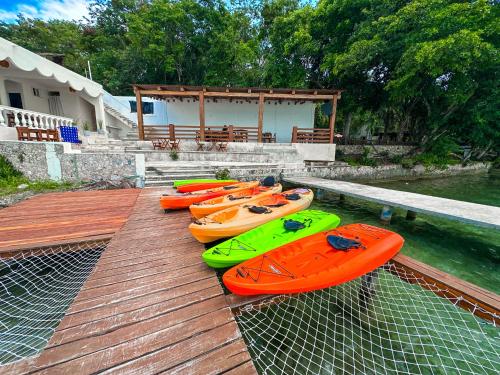 Canoeing, GlampCalar lagoon Front Bungalows in Bacalar