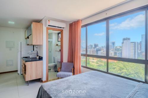 Konyha, Studio Moderno a 220m da Praia do Farol BPM1309 in Barra