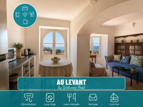 Au Levant, Maison de village de charme, vue mer