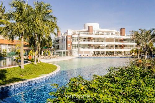 泳池, Apto em resort a 200m da praia Floripa-SC MHE213 in 蓬塔卡納斯