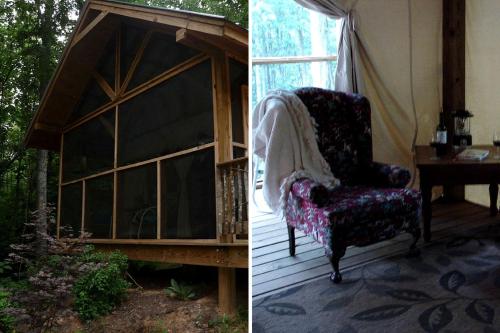 Tented Cabin Rental Along Brushy Mountains in Moravian Falls, North Carolina in 威尔克斯伯勒(NC)