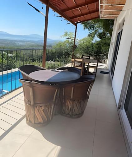 Rõdu/terrass, 6 Alberca privada y Vista a el lago de Chapala in San Nicolás De Ibarra