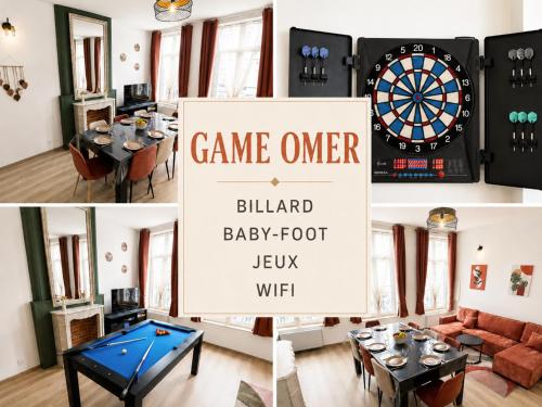 LE GAME OMER - Billard - Baby-foot - PS4 - NETFLIX - Espace Game Confort en plein Centre Ville - Location saisonnière - Saint-Omer