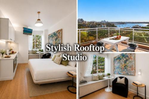 Stylish Studio with Rooftop Harbour Views in Darling Point