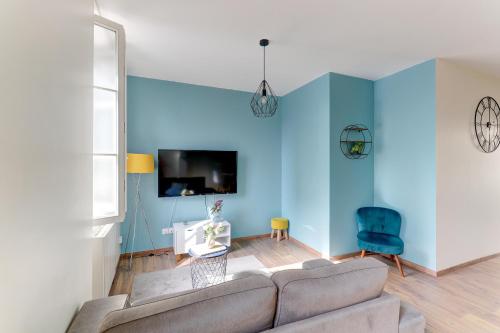 Le Cocon Bleu - Bel appt pour 6 en centre-ville - Location saisonnière - Montluçon