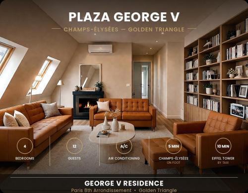 PLAZA GEORGE V - CHAMPS-ELYSEES - 190m2 - 4 Bedrooms - Air Conditioning
