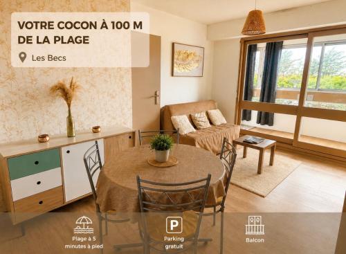 Appartement à 100 m de la plage avec parking