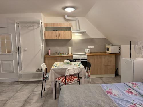 Kitchen, Podkrovni garsonka s parkovanim zdarma in Prague 20
