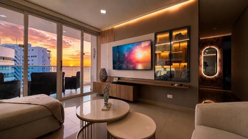 Apto con Vista al Mar, Piscinas, jacuzzis y club de playa en Reserva del Mar