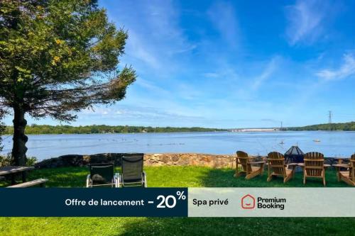 Chalet Blanc with Private Beach & Hot Tub