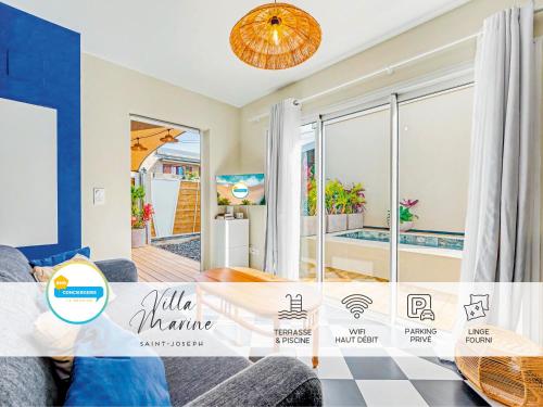 Villa Marine 4 étoiles - 6 voyageurs - Piscine - Sud Sauvage - Location saisonnière - Saint-Joseph