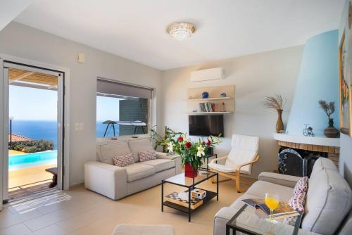 Seaview Villa Mirthios Panorama with Private Swimming Pool and BBQ! 4