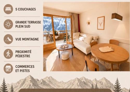 Exceptionnel appartement pour 5 personnes, havre de détente et de confort, immense terrasse, vue incroyable, parking