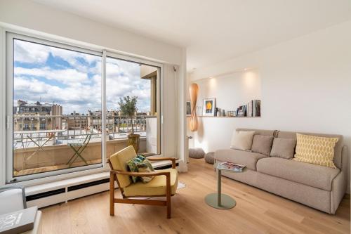 Appartement d'architecte - terrasse vue sur Paris
