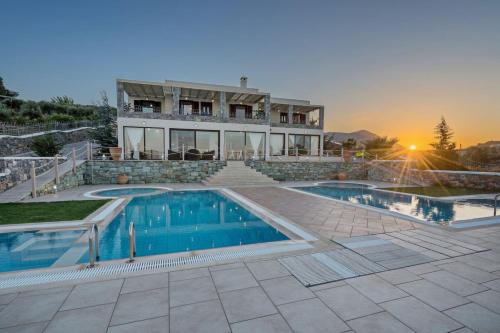 Exterior view of Sea Views at villa Anemomylos with Heated Pool, Ping Pong and Tennis