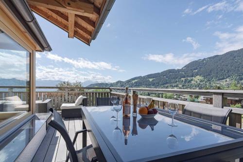 Appart chalet vieux bois, vue Alpes, centre de Villas