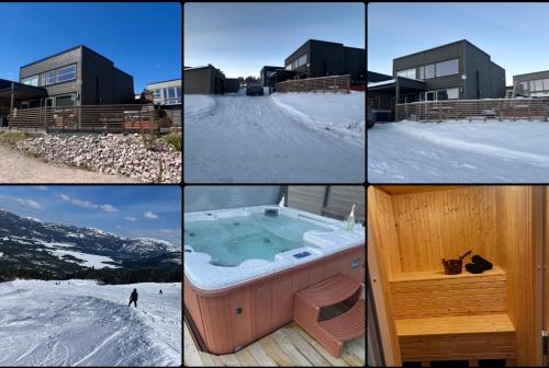 Exclusive Funkis Cabin, Lake View, Rooftop Terrace, Jacuzzi, Sauna, Close to Golf and Alpine in Vradal