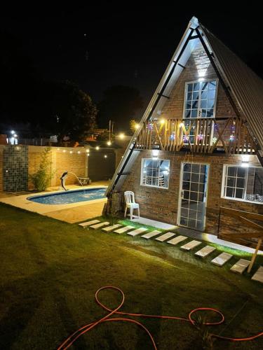 Alpine cabin with private pool in Capiata