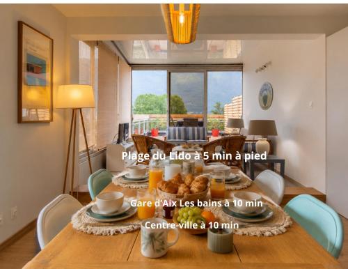 Duplex Vue Lac Bourget- Terrasse-Bord de la plage Lido