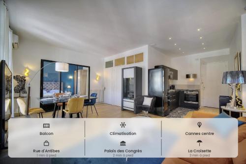 Superbe 2 chambres BALCON, COEUR DE CANNES- CENTRE VILLE A2B233