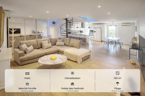 Duplex 5 chambres PATIO, Clémenceau-CENTRE CANNES A5B003