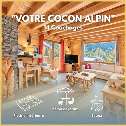 Chalet La Tanière 14 Pers - piscine chauffée et sauna - Vars Saint Marcellin
