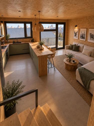 Desperta frente al Fitz Roy - Tiny House Patagonia