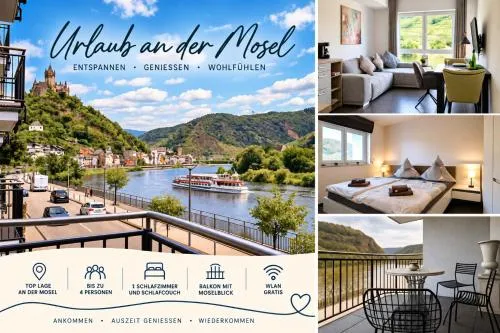 Villa Moselufer, Aussicht auf Burg Cochem und Mosel, Barrierefrei , Balkon in Cochem, Deutschland