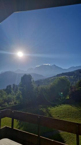 with terrace and Mont-Blan c view