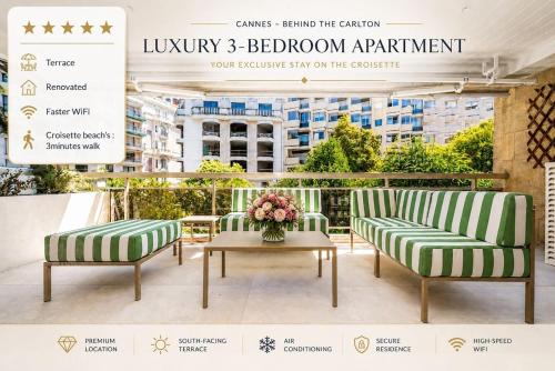 Renovated luxury 3-bedroom apt Cannes Croisette