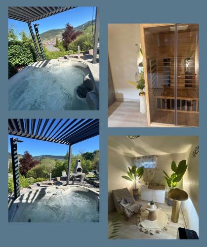 App le petit nid d'abeille cocon pour 2 pers, spa privée et sauna, belle vue avec terrasse