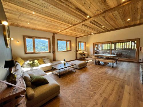 Chalet mitoyen, vue vallée du Giffre