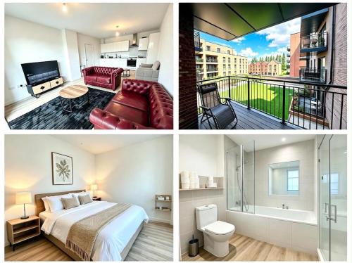 Stunning New 1-Bed Flat with Sunny Balcony Campbell wharf Free secure parking Gated