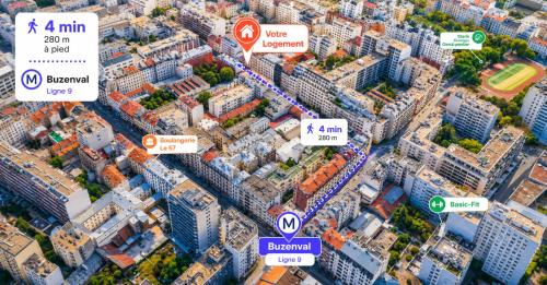 Appartement moderne Paris 20e proche du métro