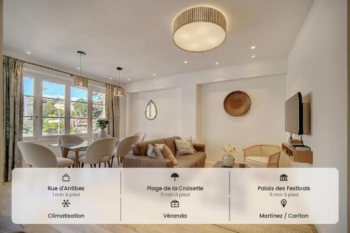 Magnifique 2 chambres VERANDA, CANNES CENTRE-BANANE A2B088