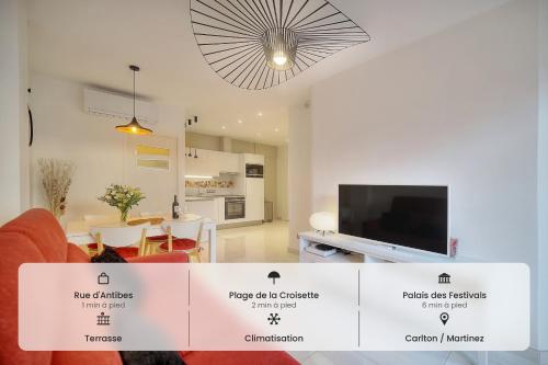 Elégant 2 pièces TERRASSE, CARLTON MARTINEZ- Proche CROISETTE A1B238