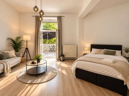 Cozy-Livings Altbau mit Terrasse und Küche am Stadtpark in Bad Nauheim, Deutschland
