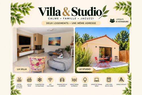 Villa & Studio 10 pers, Calme & Jacuzzi - Location, gîte - Plaisance-du-Touch