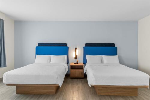 2 queen beds, 1 sofa bed